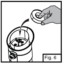 Afb. 6: Citronella-ring in de brander plaatsen