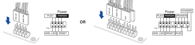 Alles op het moederbord aansluiten - Header van het voorpaneel