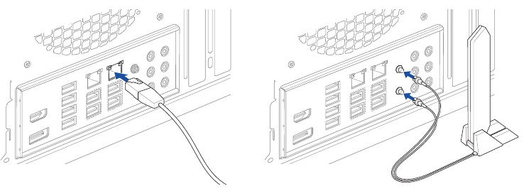 Verbinding maken met internet via ethernet/Wi-Fi-antenne
