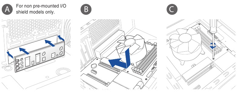 Het moederbord in de behuizing installeren