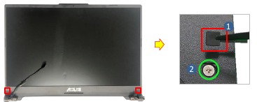 LCD-RAND Demontage - Stap 1