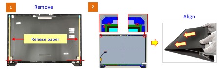LCD-PANEEL en LCD-KAP Assemblage - Stap 2