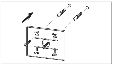 De wandbasis van de thermostaat installeren