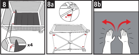 Playard installatie - Stap 2 - Matras bevestigen