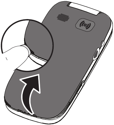 Verwijder het batterijklepje