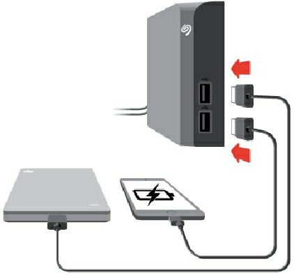 USB-apparaten aansluiten op Backup Plus Hub