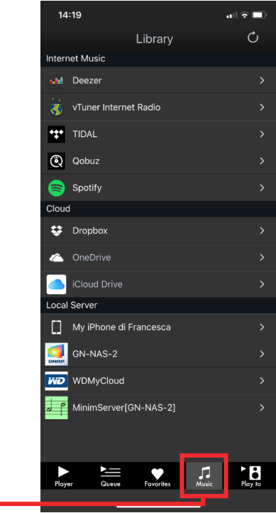 CONTROL APP - MUZIEK