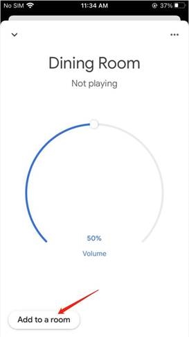 Google Home App-scherm met opties voor het toevoegen van WiiM Ultra aan een kamer.