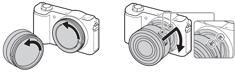 De lens bevestigen/verwijderen