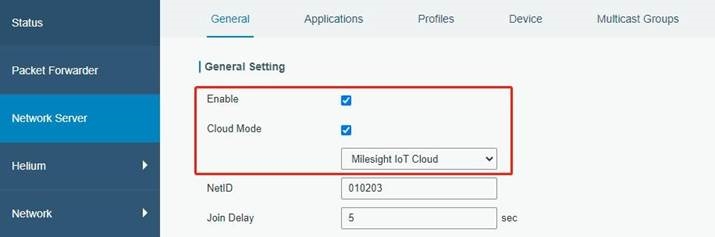 UG65 verbinden met Milesight IoT Cloud - Stap 3