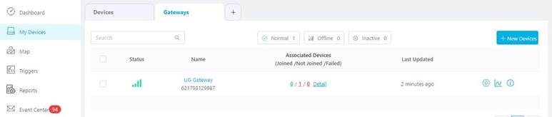 UG65 verbinden met Milesight IoT Cloud - Stap 5