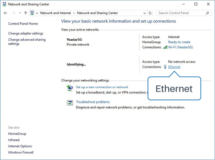 Inloggen op de web-GUI - Bekabelde toegang - Stap 1