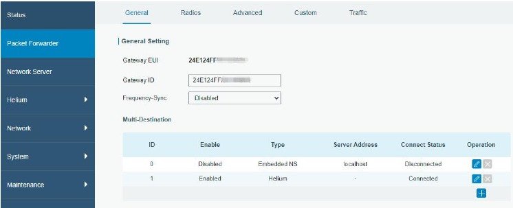 Packet Forwarder-configuratie - Stap 1