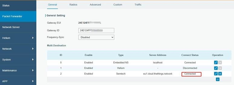 Packet Forwarder-configuratie - Stap 4
