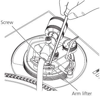 Afstelling - De hoogte van de armlifter afstellen