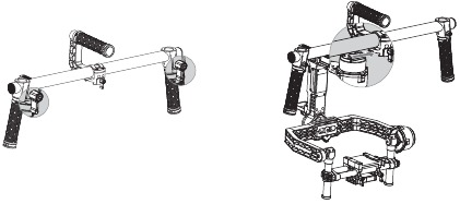 De handgreep op de gimbal installeren - Stap 1