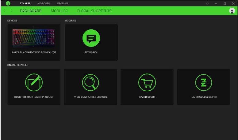 UW APPARAAT CONFIGUREREN - Razer Synapse Dashboard