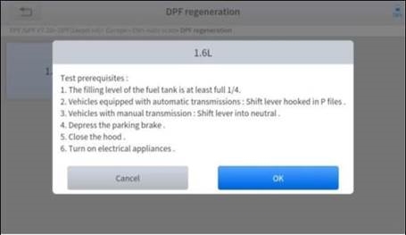 DPF-REGENERATIE - Stap 1