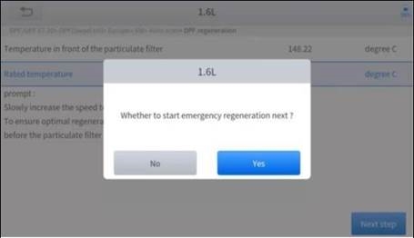 DPF-REGENERATIE - Stap 5