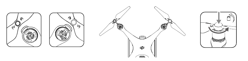 De propellers bevestigen