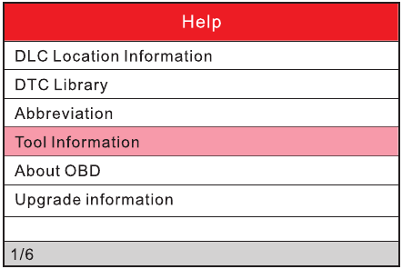 Help - Menu