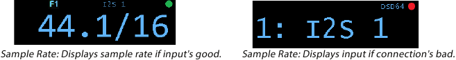 Opties weergavemodus - Samplefrequentie