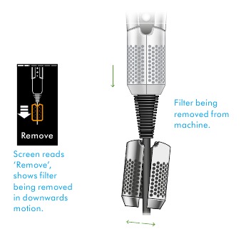 Het filter reinigen - Stap 1
