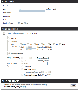 Een FTP-server configureren om afbeeldingen van de camera te ontvangen