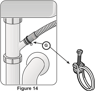 Installatie van de rubberen afvoerslangadapter - Stap 2