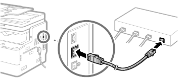 Sluit de LAN-kabel aan