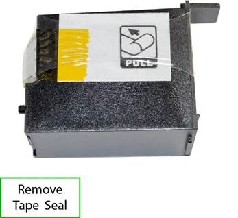 De inktcartridge voor 1-lijnsprinter installeren - Stap 2