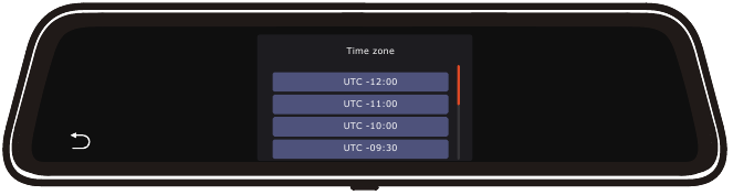 Menu-instellingen - Tijdzone-instelling