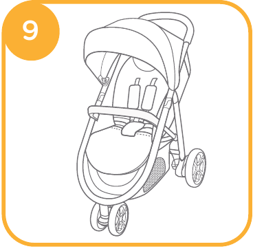 Montage van de kinderwagen - Armleuning monteren - Stap 3