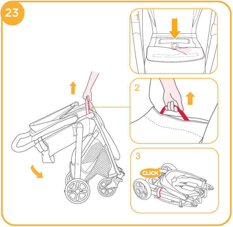 Gebruik van de kinderwagen - Kinderwagen inklappen