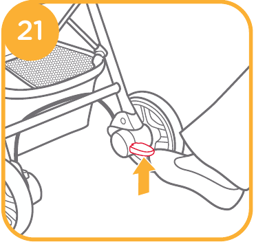Gebruik van de kinderwagen - Rem gebruiken - Stap 2