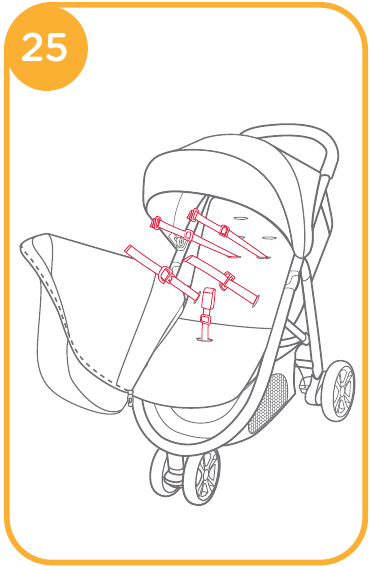 Gebruik van de kinderwagen - Voetenzak gebruiken - Stap 1
