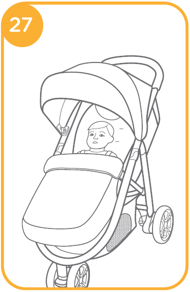 Gebruik van de kinderwagen - Voetenzak gebruiken - Stap 3