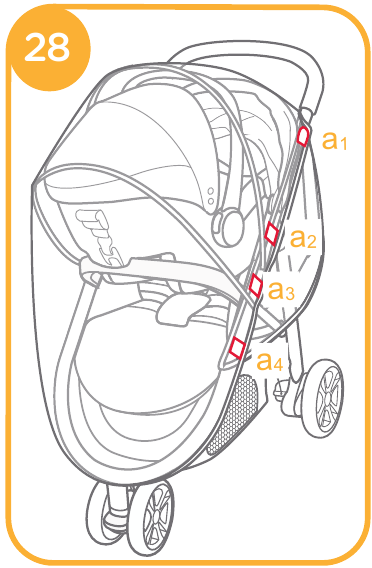 Gebruik van de kinderwagen - Regenhoes gebruiken