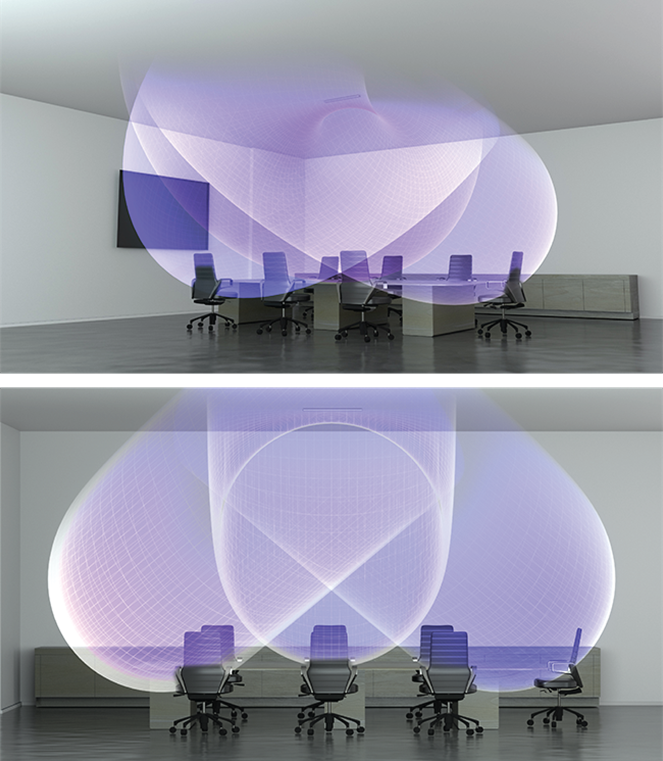 Plafond (microfoon van 60 cm, gelijk met plafond gemonteerd)