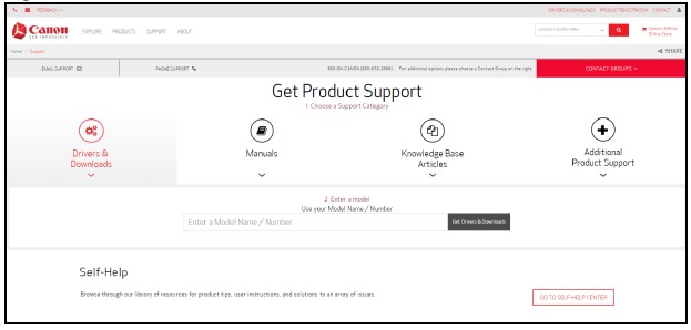 Canon USA-consumentenwebsite