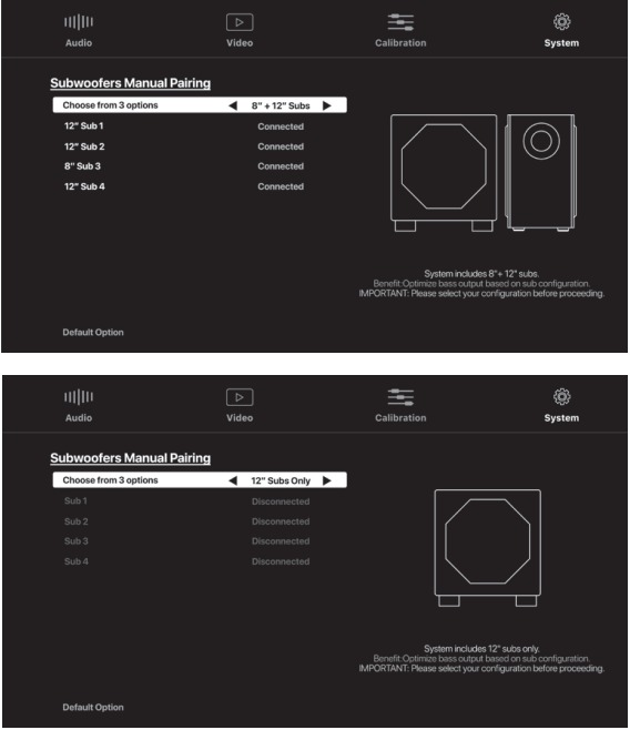 Uw 12-inch subwoofer koppelen met behulp van de OSD