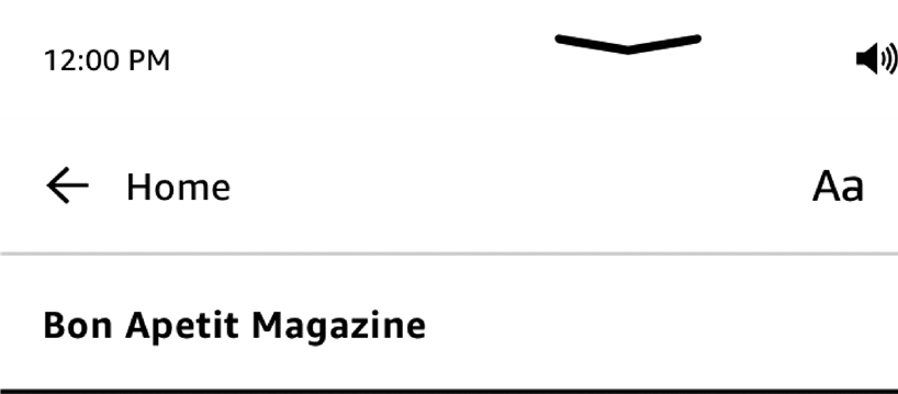 Lezen op uw Kindle - Bedieningselementen - Werkbalk tijdschrift
