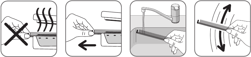 De kam bevestigen / verwijderen / schoonmaken
