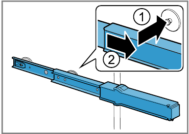 Telescopische rails installeren - Stap 1