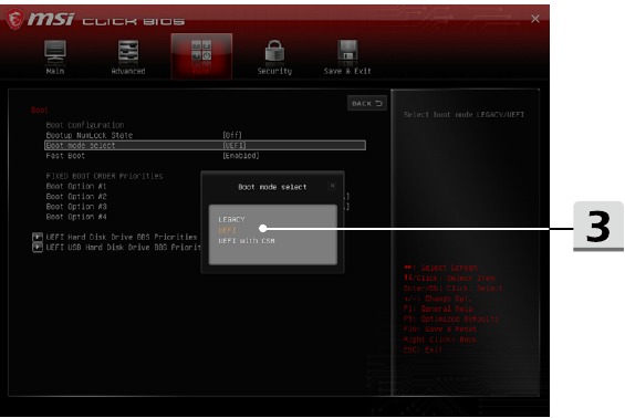 Aan de slag - Opstartmodus selecteren in BIOS