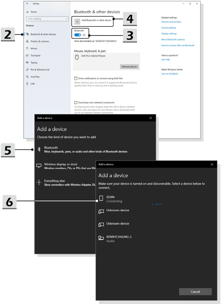 Bluetooth-verbinding instellen - Stap 2