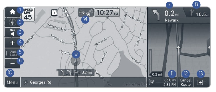 NAVIGATIE - Basisfuncties op het kaartscherm