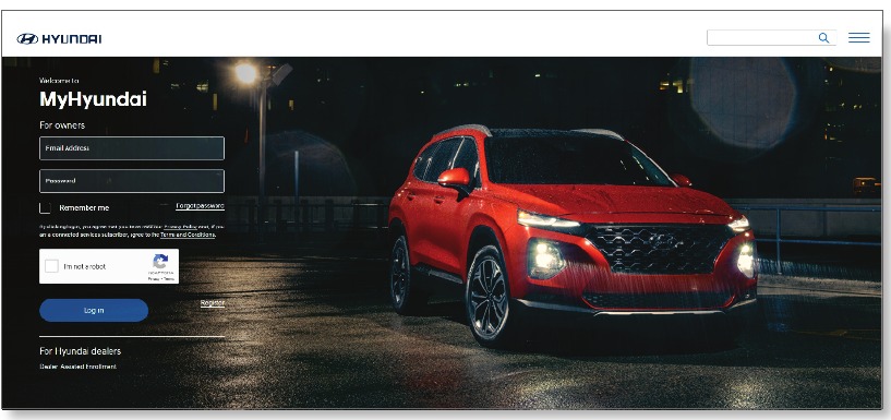 MyHyundai-registratiescherm