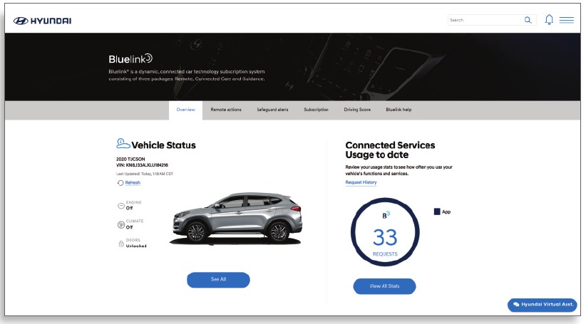 Bluelink-startpagina