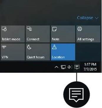 Kennismaken met Windows 10 - Actiecentrum